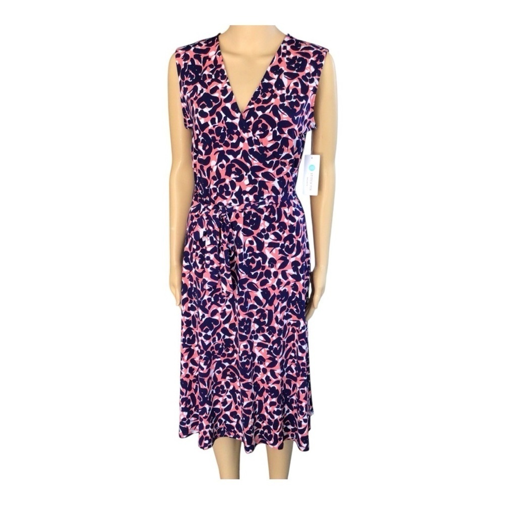 Leota Pink and Purple Sleeveless Midi Sundress
